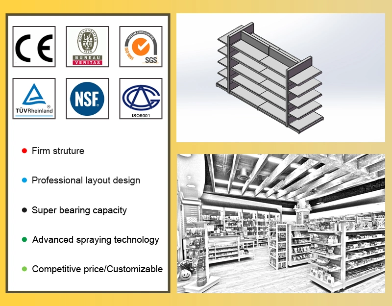 Heavy Duty Shop Display Stand Supermarket Shelf