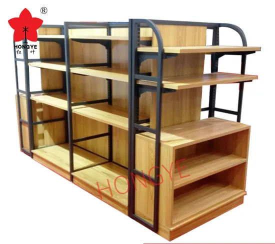 Scaffale del negozio con esposizione in metallo dell'ipermercato del supermercato